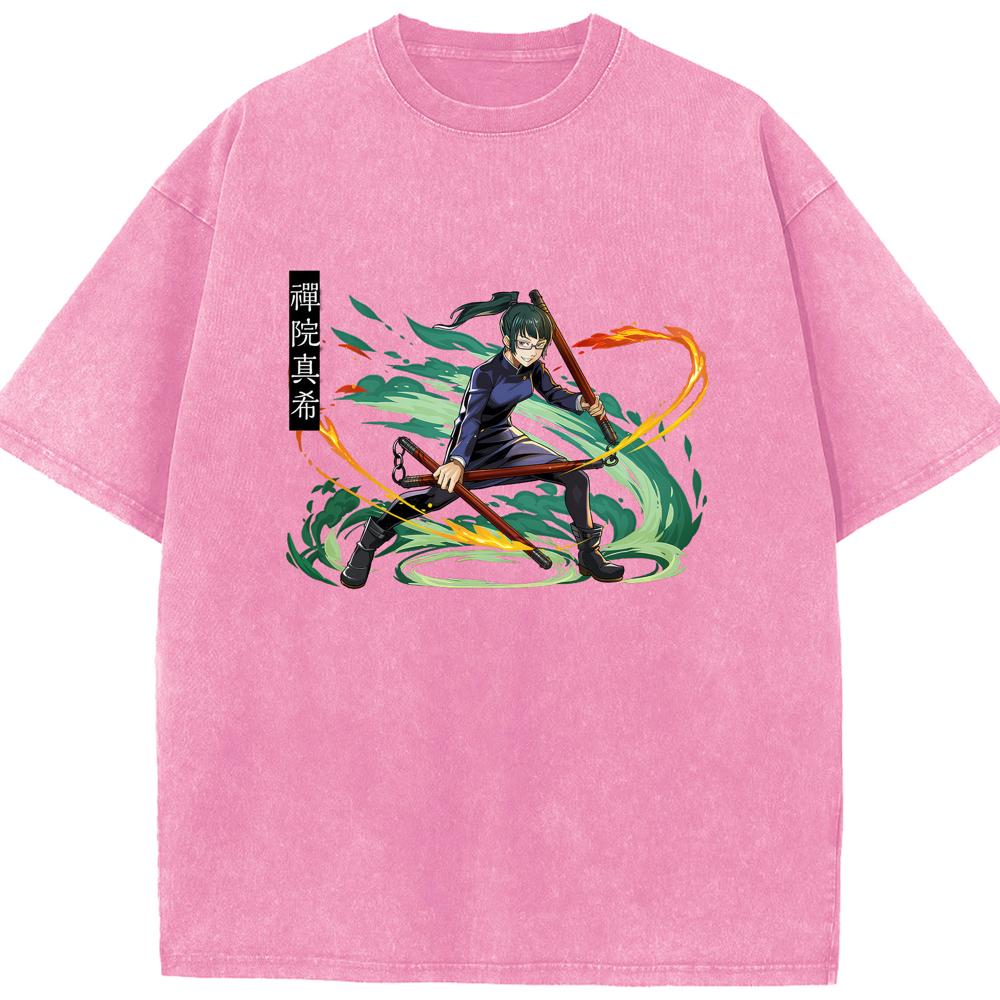 （画像用） 呪術廻戦 Jujutsu Kaisen 綿100% ヴィンテージ風 半袖Tシャツ（フロントプリント）